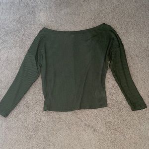 Green off the shoulder Express shirt
